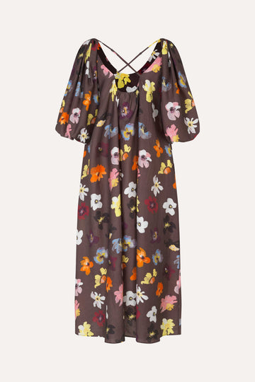 voluminous puff sleeve midi dress America Puff Sleeve Midi Dress
