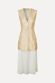 Stine Goya Waistcoat Tailored Midi Dress Dress Porcelain Cream